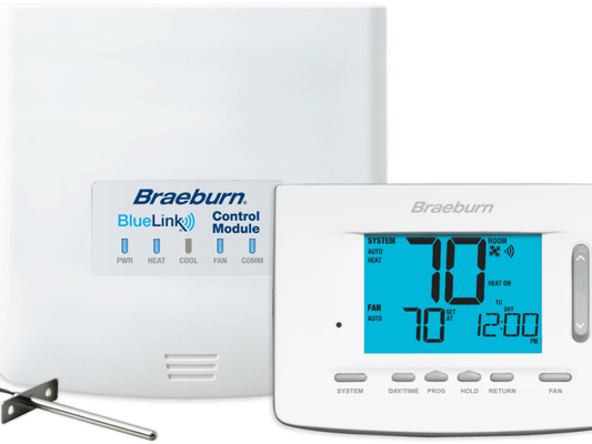 Braeburn 7500 Universal Wireless 7 Day, 5-2 Day or Non-Prog. 3H / 2C (Includes Thermostat, Control Module & Supply Air Sensor)