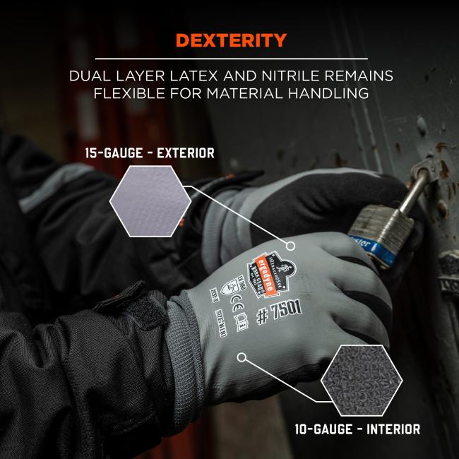 Ergodyne 17933 ProFlex 7501 Coated Waterproof Winter Work Gloves