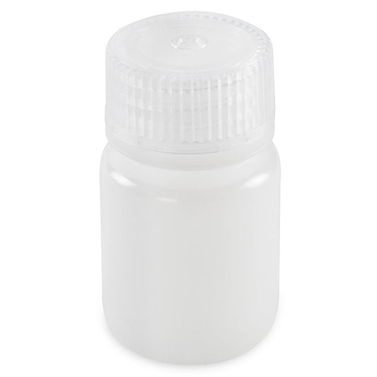 Globe Scientific 7510030BKS Bottle Wide Mouth Round HDPE with PP Closure 30mL Bulk Packed with Bottles and Caps Bagged Separately 1000/Case