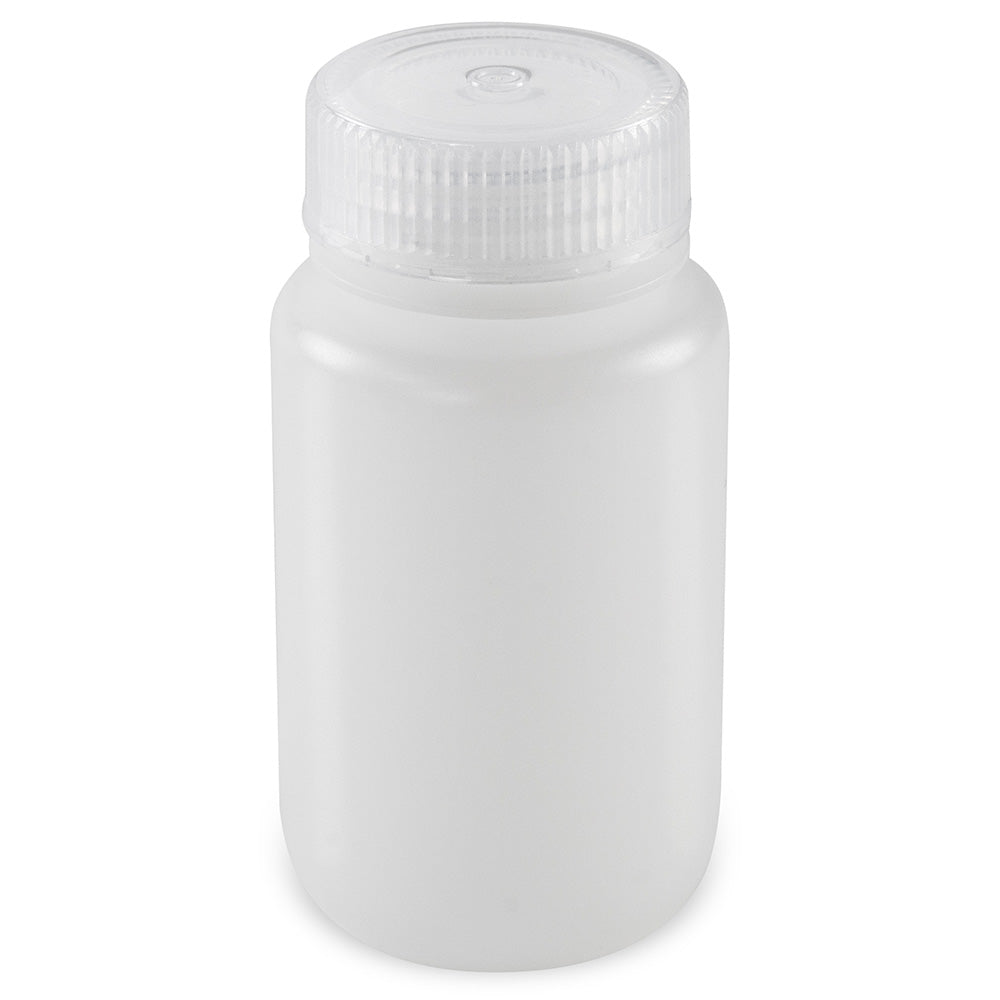 Globe Scientific 7510125BKS Bottle Wide Mouth Round HDPE with PP Closure 125mL Bulk Packed with Bottles and Caps Bagged Separately 500/Case
