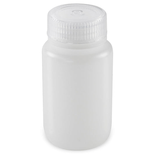Globe Scientific 7510125BKS Bottle Wide Mouth Round HDPE with PP Closure 125mL Bulk Packed with Bottles and Caps Bagged Separately 500/Case