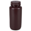 Globe Scientific 7510500AMBKS Bottle Wide Mouth Round Amber HDPE with Amber PP Closure 500mL Bulk Packed with Bottles and Caps Bagged Separately 125/Case