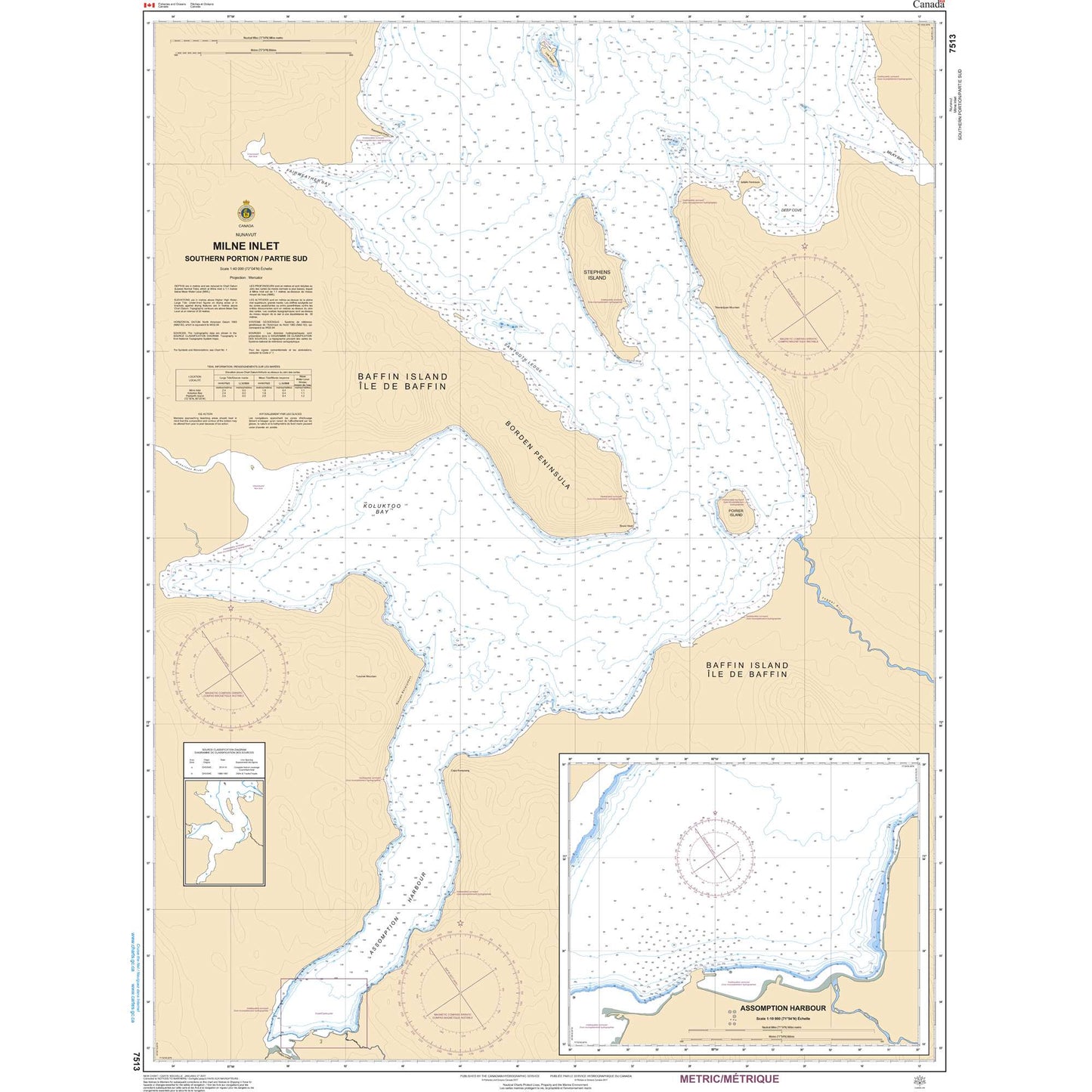 Paradise Clay CAN7513 CHS Chart Milne Inlet, Southern Portion / Partie Sud