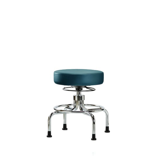 Blue Ridge Ergonomics VSLMD-CR-RG-8801 Vinyl Screw-Lift Stool - Medium Bench Height with Stationary Glides in Marine Blue Supernova™ Vinyl