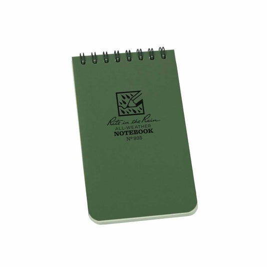 AbilityOne 7530014982080 Rite In The Rain Notebook - 3 X 5 - Green