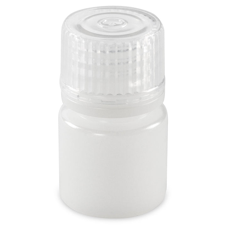 Globe Scientific 7560008BKS Bottle Narrow Mouth Boston Round HDPE with PP Closure 8mL Bulk Packed with Bottles and Caps Bagged Separately 2000/Case