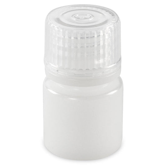 Globe Scientific 7560008BKS Bottle Narrow Mouth Boston Round HDPE with PP Closure 8mL Bulk Packed with Bottles and Caps Bagged Separately 2000/Case