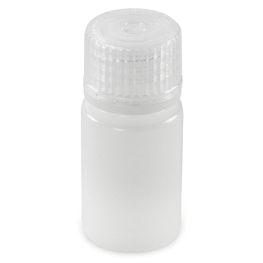 Globe Scientific 7560015BKS Bottle Narrow Mouth Boston Round HDPE with PP Closure 15mL Bulk Packed with Bottles and Caps Bagged Separately 2000/Case