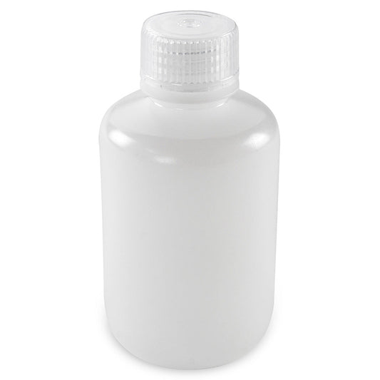 Globe Scientific 7560125BKS Bottle Narrow Mouth Boston Round HDPE with PP Closure 125mL Bulk Packed with Bottles and Caps Bagged Separately 500/Case