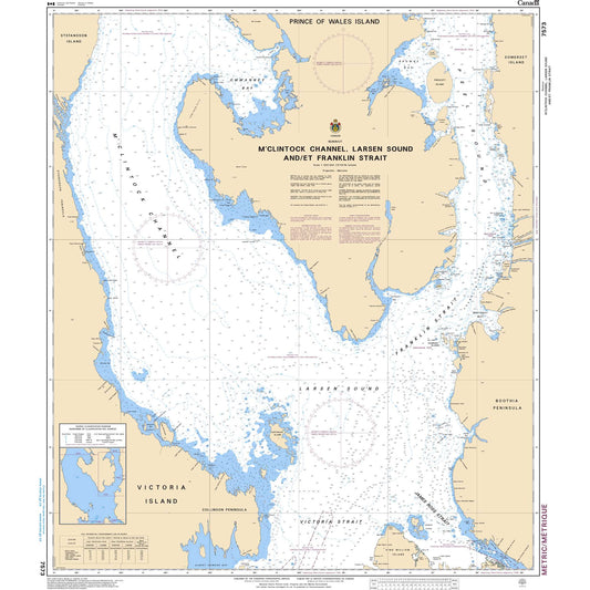 Paradise Clay CAN7573 CHS Chart M'Clintock Channel, Larsen Sound and/et Franklin Strait