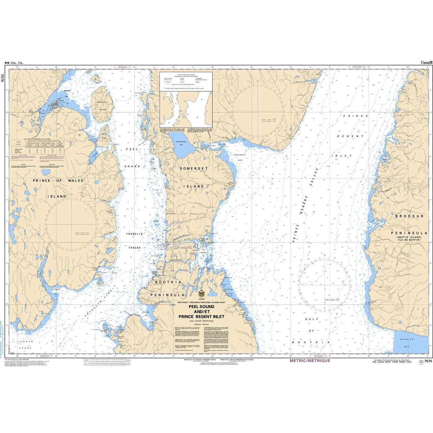 Paradise Clay CAN7575 CHS Chart Peel Sound and/et Prince Regent Inlet