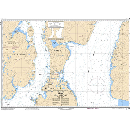 Paradise Clay CAN7575 CHS Chart Peel Sound and/et Prince Regent Inlet