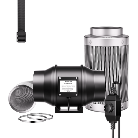 Vivosun Air Filtration Kit R6 6', Inline Fan R6 with Variable Speed Controller, Carbon Filter & Ducting Combo