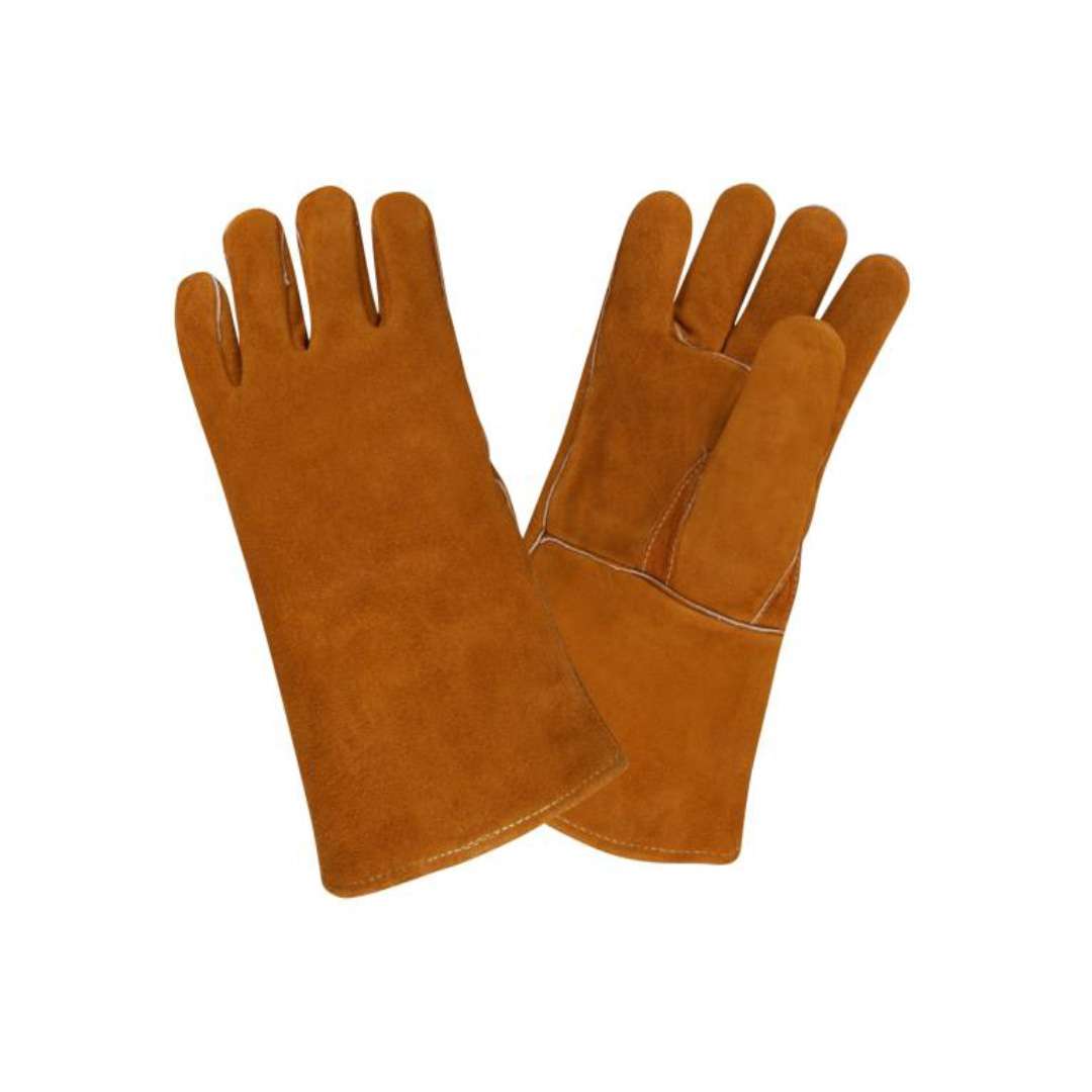 Cordova Safety 7635 Leather Welders Gloves, Russet Brown Shoulder Split, Gauntlet Style, One Piece Back Construction