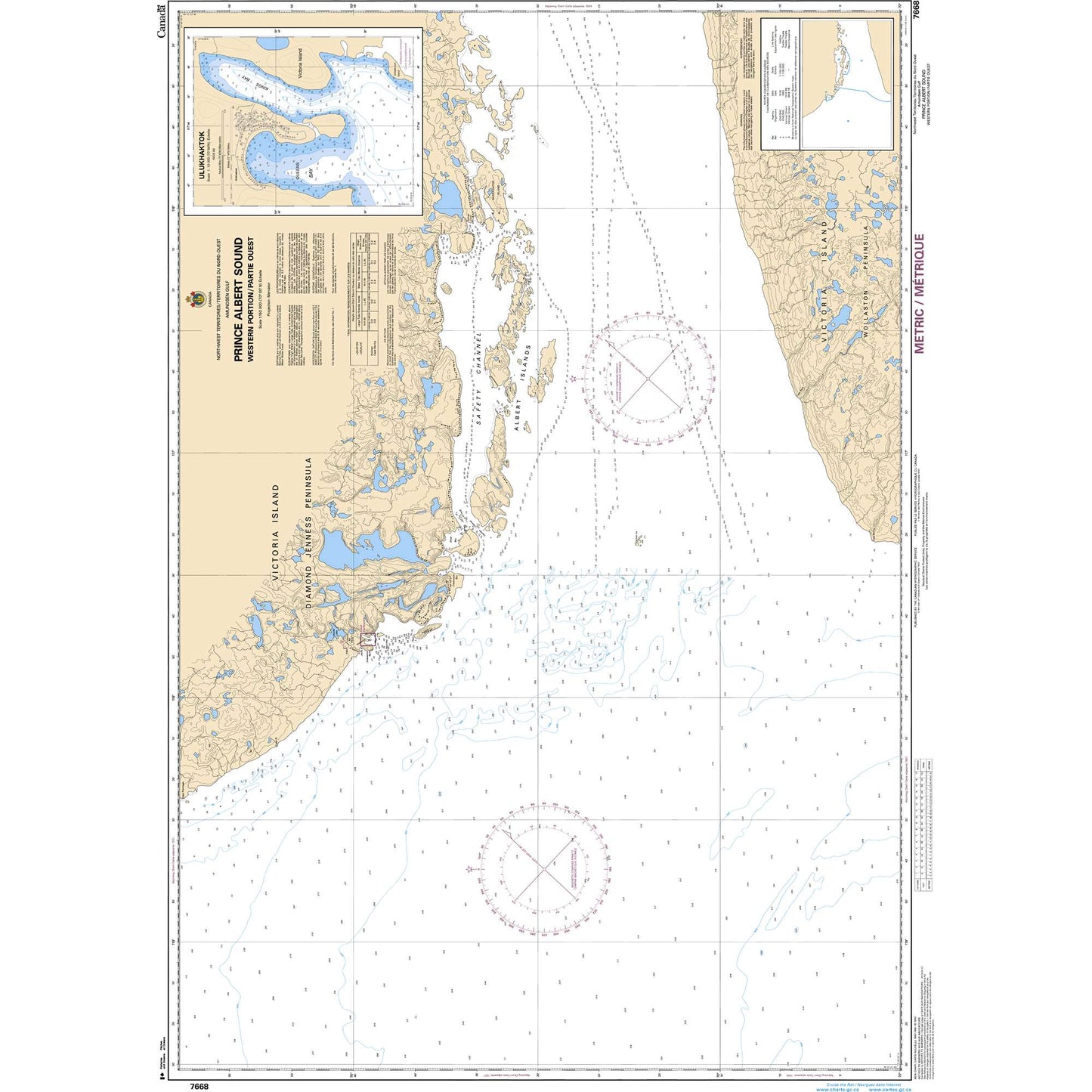 Paradise Clay CAN7668 CHS Chart Prince Albert Sound, Western Portion/ Partie Ouest