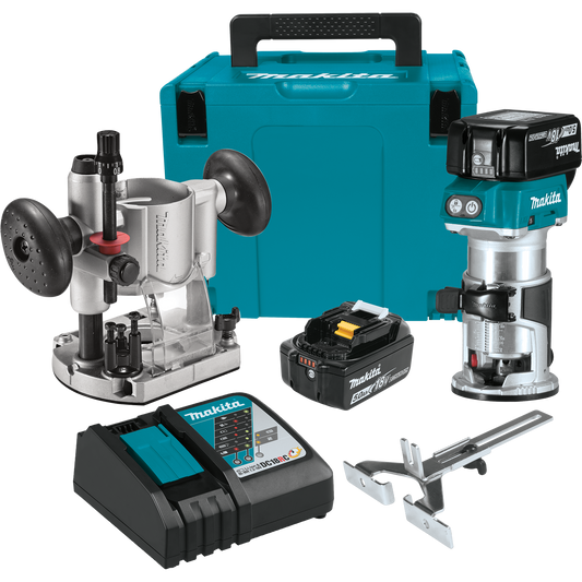 Makita XTR01T7 18V LXT® Lithium‘Ion Brushless Cordless Compact Router Kit (5.0Ah)