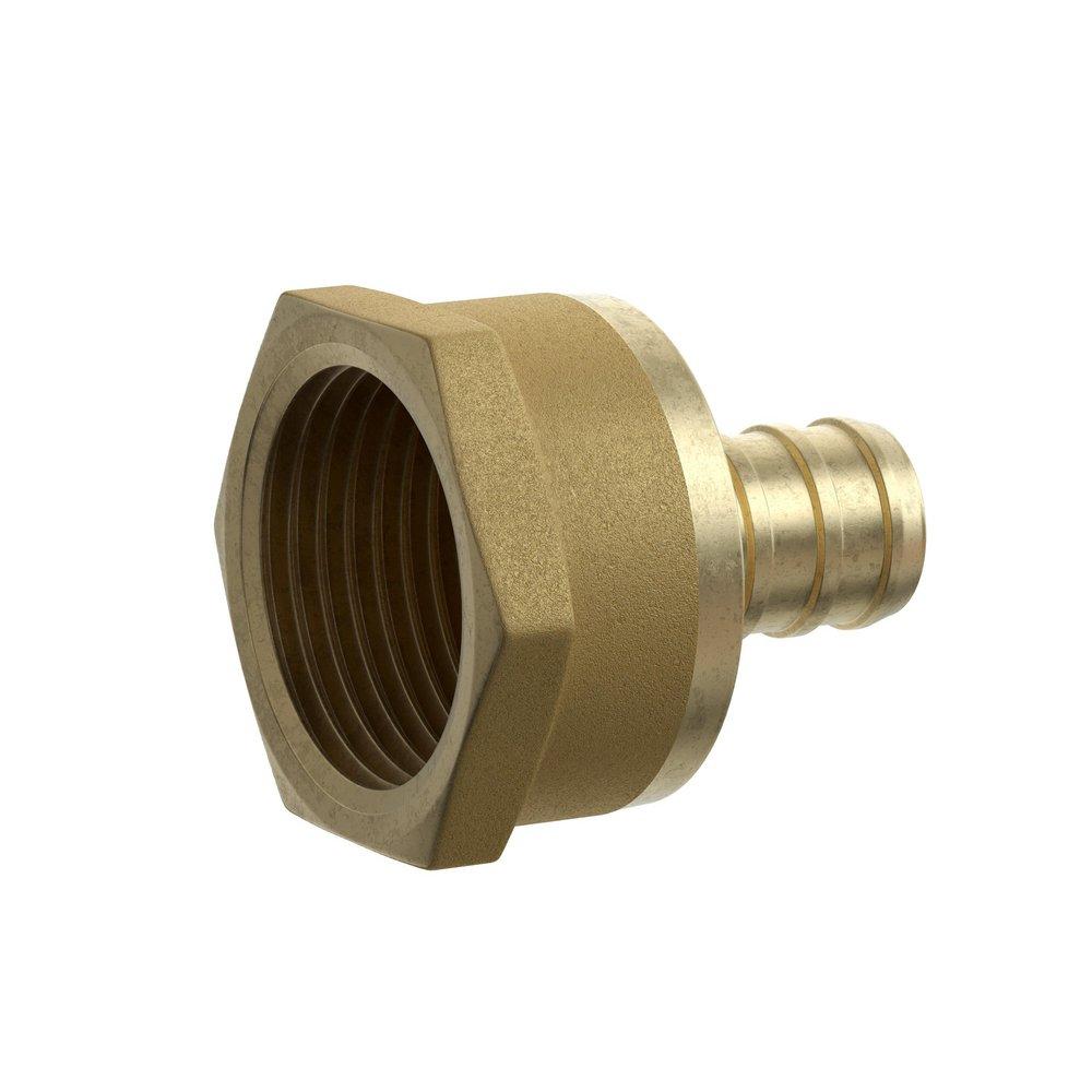 Jones Stephens C76043LF 3/4" F1807 x FIP Brass PEX Adapter, Bag of 25