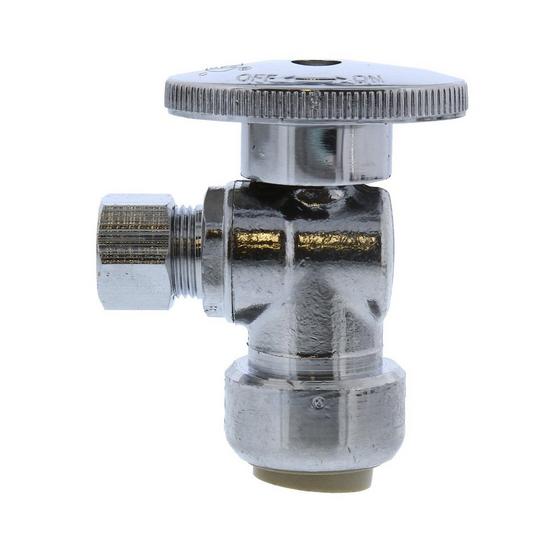 Jones Stephens C76571LF 1/2" x 3/8" OD COMP PlumBite® Push On Supply Stop, Angle