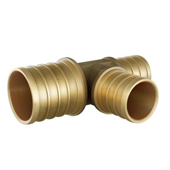 Jones Stephens C76021LF 1" x 3/4" x 3/4" F1807 Brass PEX Reducing Tee, Bag of 25