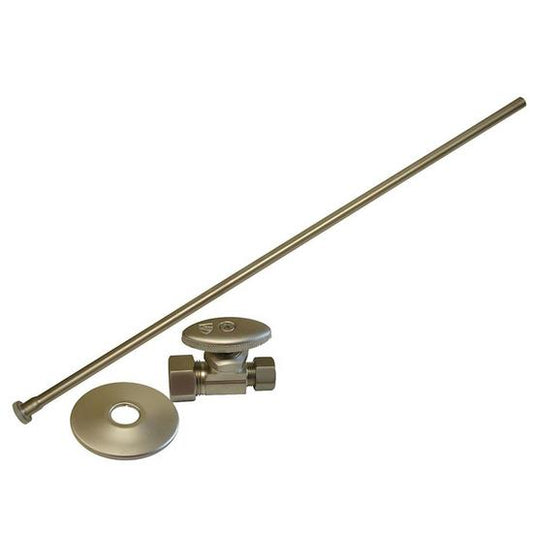 Jones Stephens S1039BN Brushed Nickel 3/8" x 20" Closet Supply and 1/2" x 3/8" Angle Stop Kit