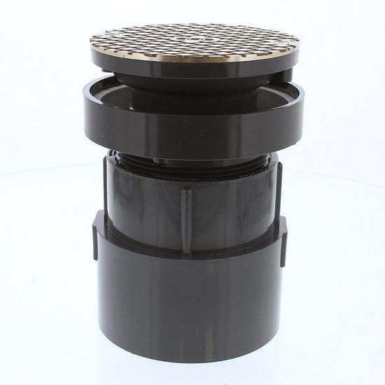 Jones Stephens C59244 4" LevelBest® Complete Pipe Fit Cleanout System with 3" Plastic Spud and 5" Nickel Bronze Cover