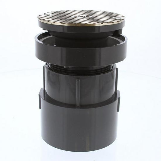 Jones Stephens C59244 4" LevelBest® Complete Pipe Fit Cleanout System with 3" Plastic Spud and 5" Nickel Bronze Cover