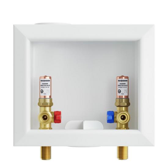 Jones Stephens B05946 Washing Machine Box, Center Outlet with Water Hammer Arrestor, 1/2" MIP/SWT Connection