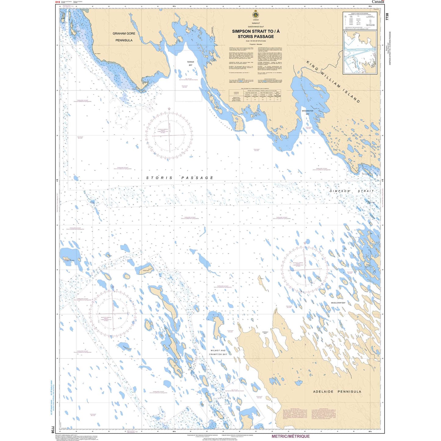 Paradise Clay CAN7738 CHS Chart Simpson Strait to/ Storis Passage
