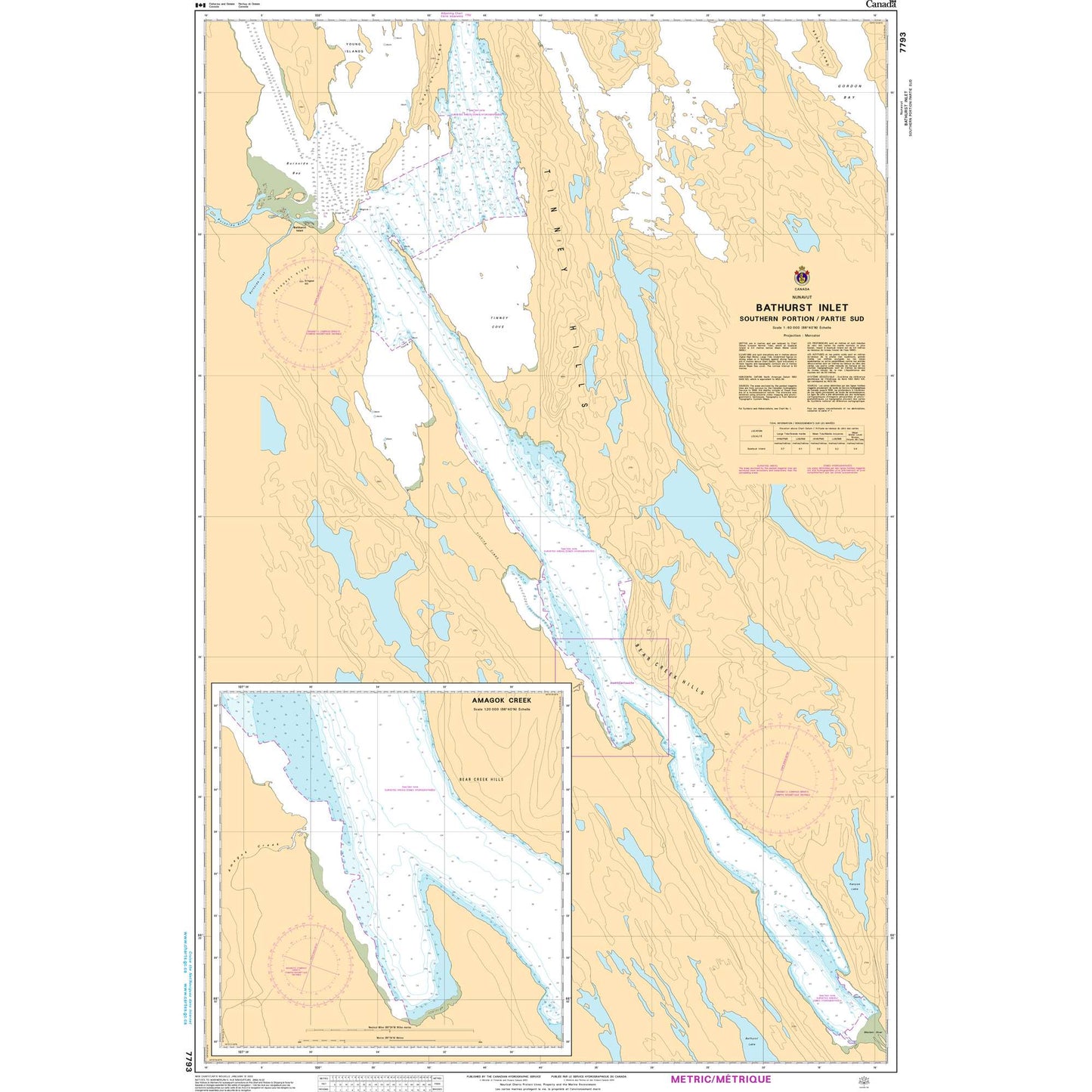 Paradise Clay CAN7793 CHS Chart Bathurst Inlet - Southern Portion/Partie sud