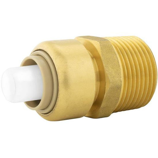 Jones Stephens C77421LF 3/8" x 1/2" MPT PlumBite® Push On Reducing Adapter, Bag of 1