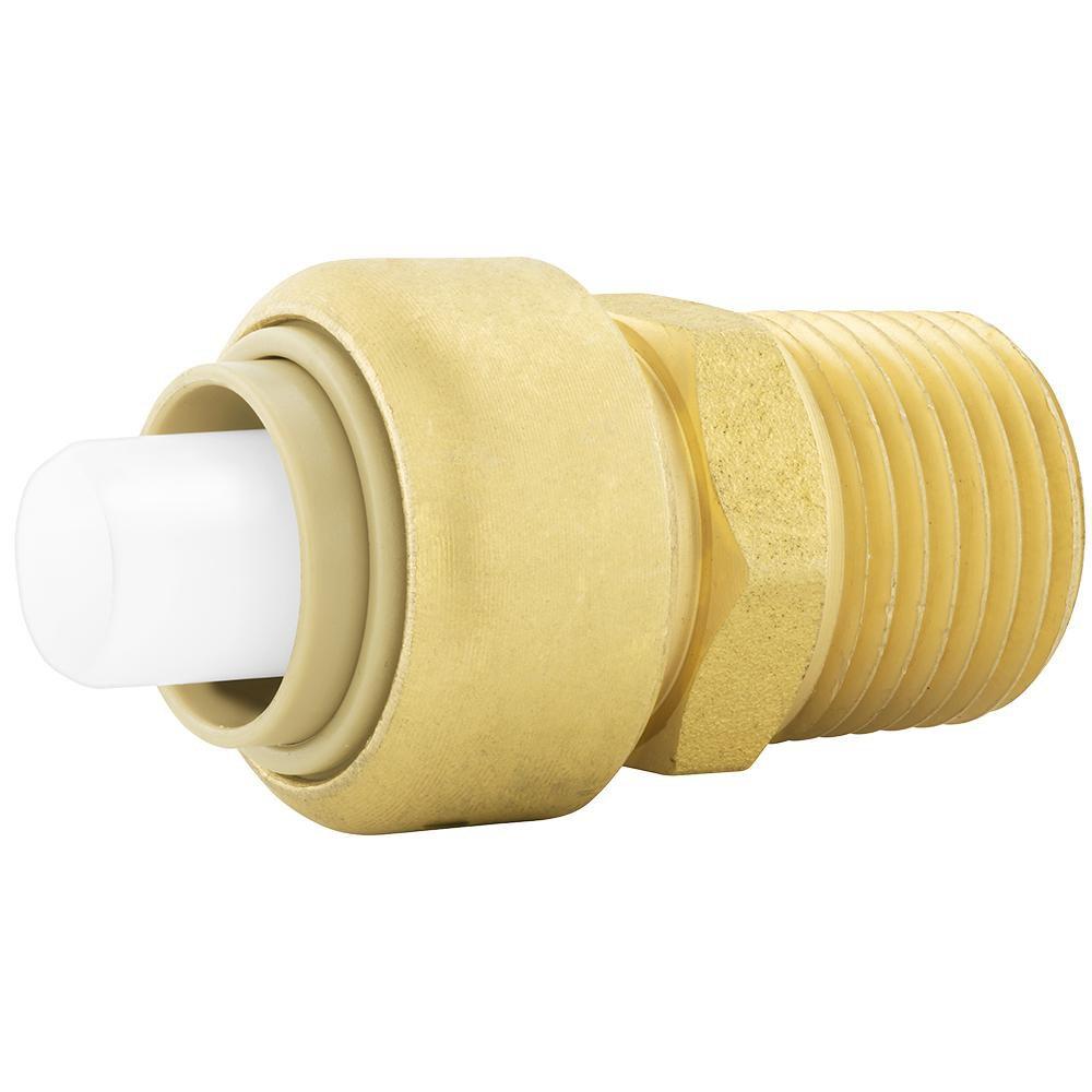 Jones Stephens C77418LF 3/4" x 3/4" MPT PlumBite® Push On Adapter, Bag of 1