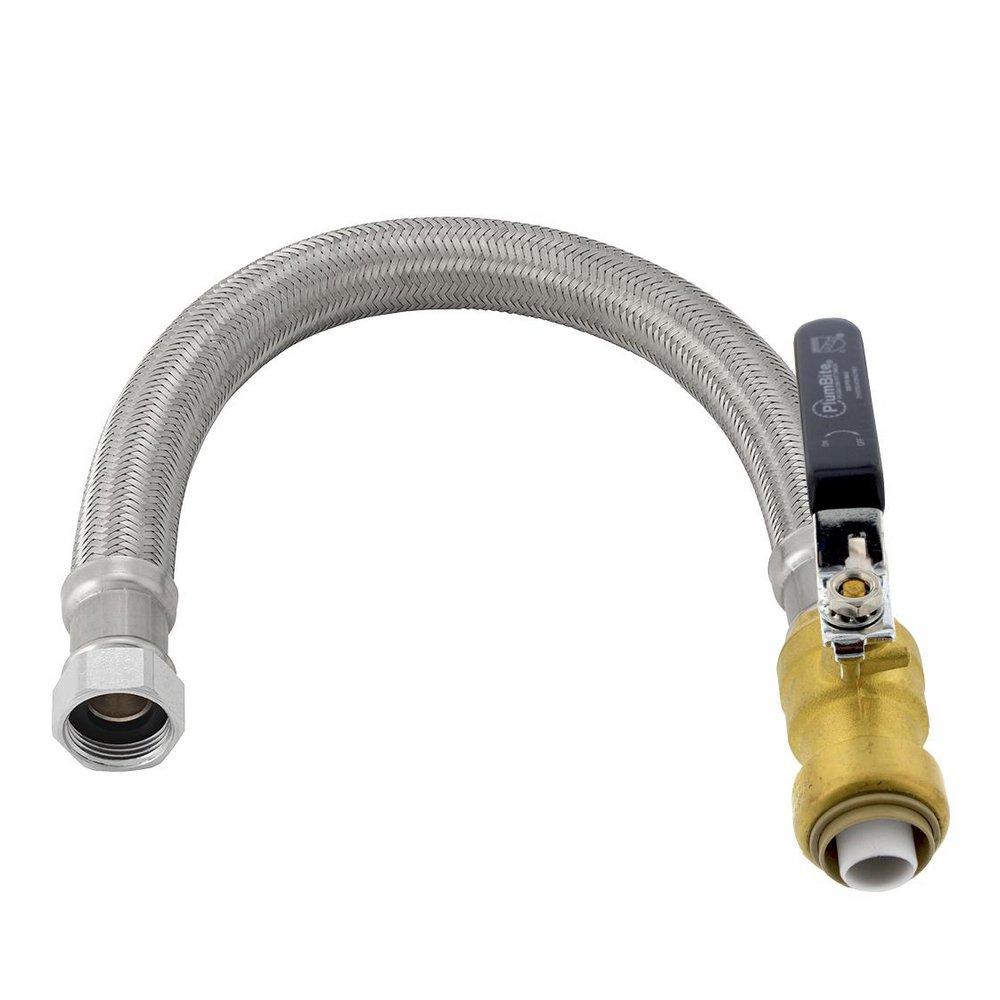 Jones Stephens C77477LF 3/4" x 3/4" FIP x 18" PlumBite® Push On Water Heater Connector with Ball Valve