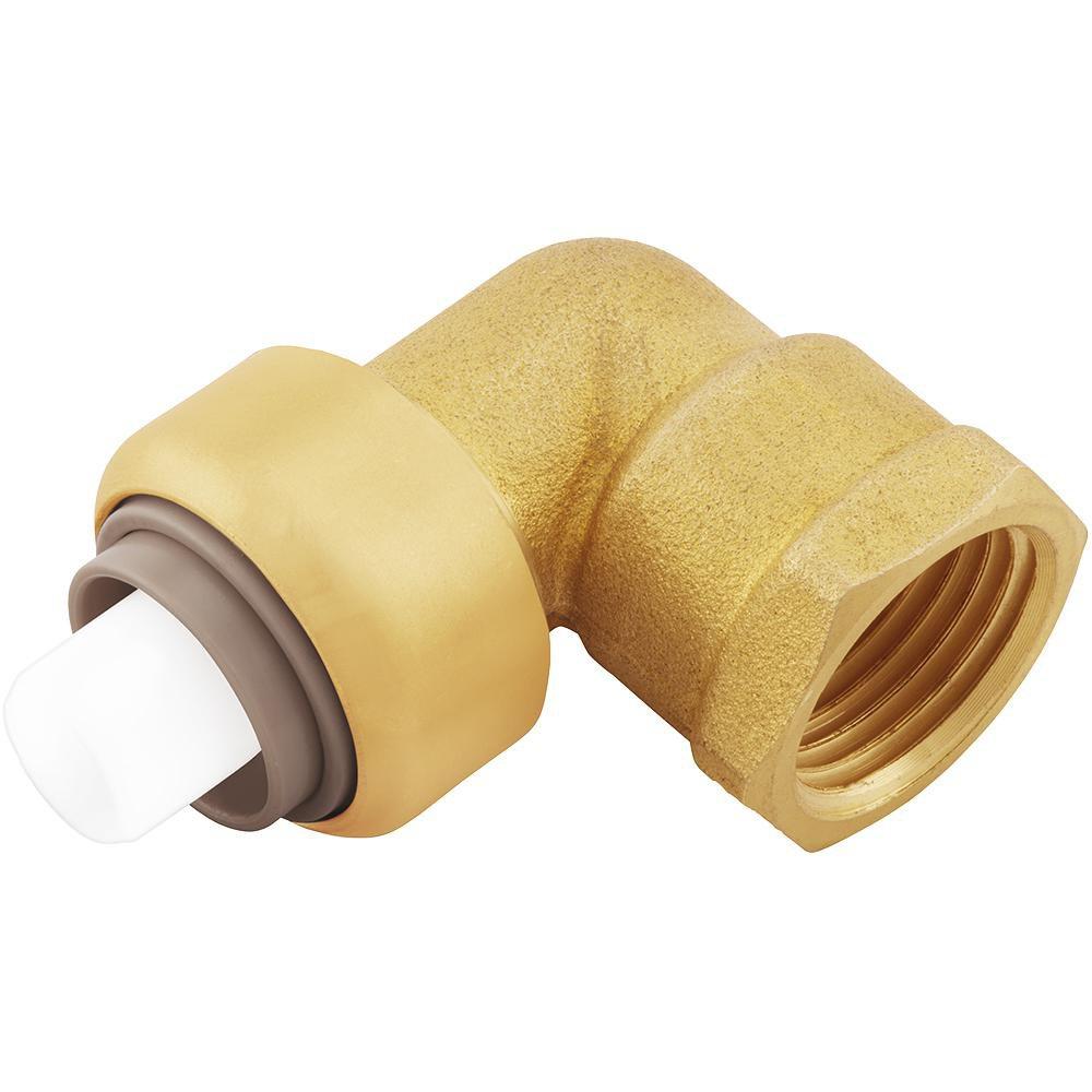 Jones Stephens C77431LF 1/2" FPT PlumBite® Push On 90° Elbow Adapter, Bag of 1