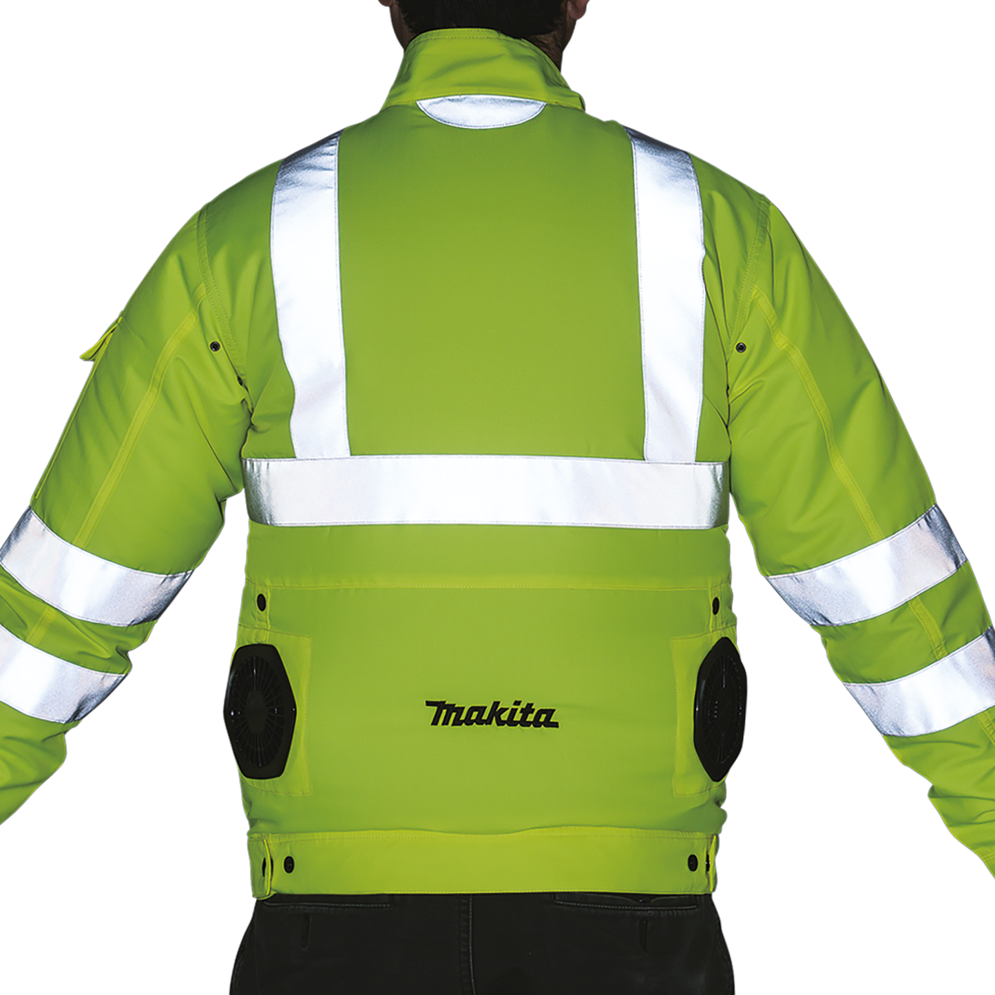 Makita DFJ214ZL 18V LXT® Lithium‘Ion Cordless High Visibility Fan Jacket, Jacket Only (L)