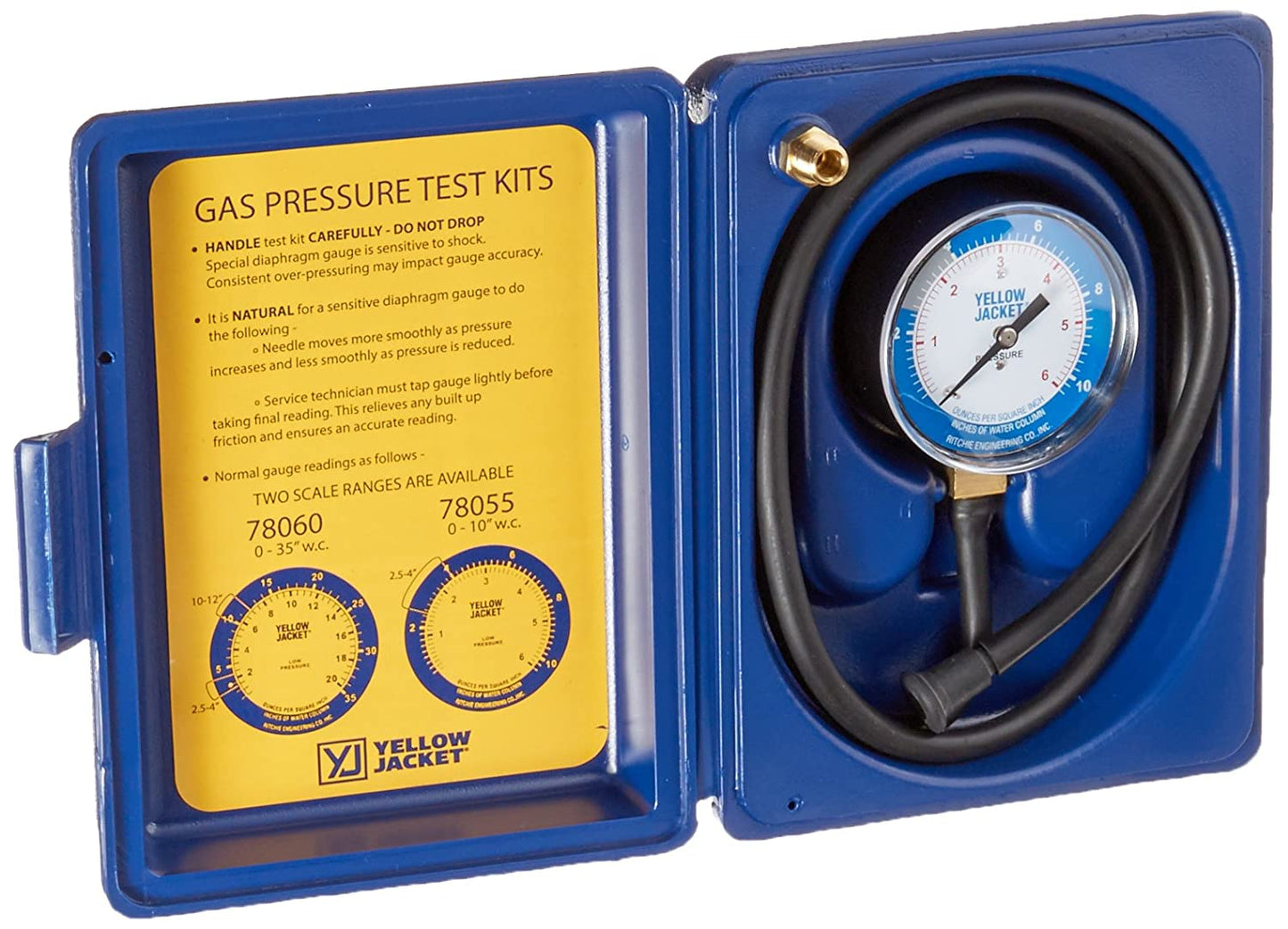 Yellow Jacket 78055 Complete Gas Pressure Test Kit 0-10" W.C.