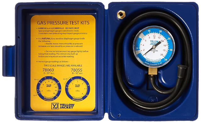 Yellow Jacket 78060 Complete Gas Pressure Test Kit 0-35" W.C.