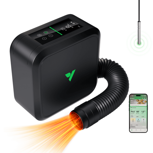 Vivosun AeroFlux Smart Grow Tent Heater with VPD Control, 700W PTC Heating, Plant Heater with 5 Power Levels, App Control, Overheat & Tip-Over Protection