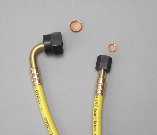 Yellow Jacket 78818 18", 1/4" 90Â° x 90Â°, high temp. pressure control hose