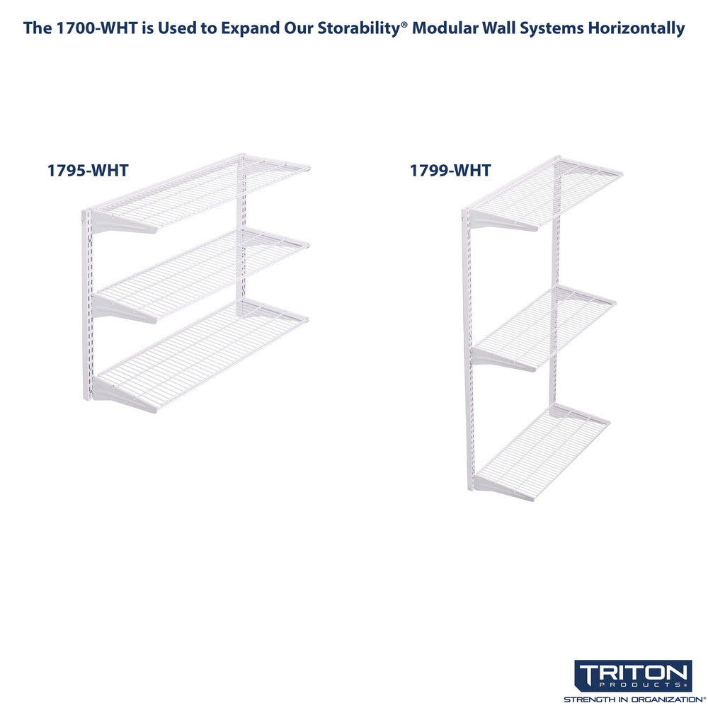 Triton Products 1700-WHT 33" L x 1-3/4" H Top Track Wall Frame - White
