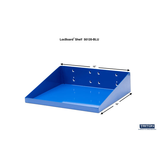 Triton Products 56120-BLU 12" W x 10" D Blue LocHook Shelf w/Garment Hanger