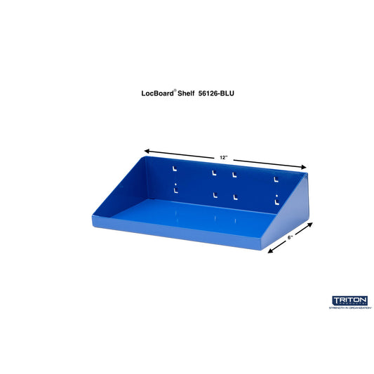 Triton Products 56126-BLU 12" W x 6" D Blue LocHook Shelf