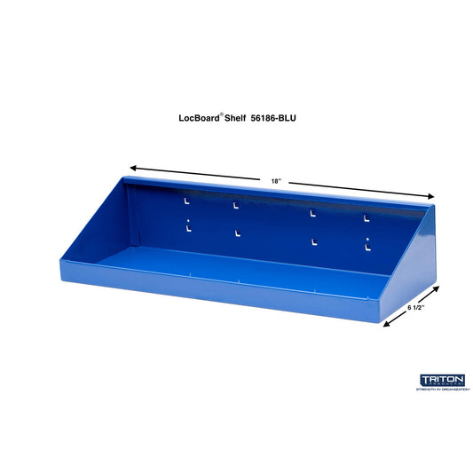 Triton Products 56186-BLU 18" W x 6-1/2" D Blue LocHook Shelf