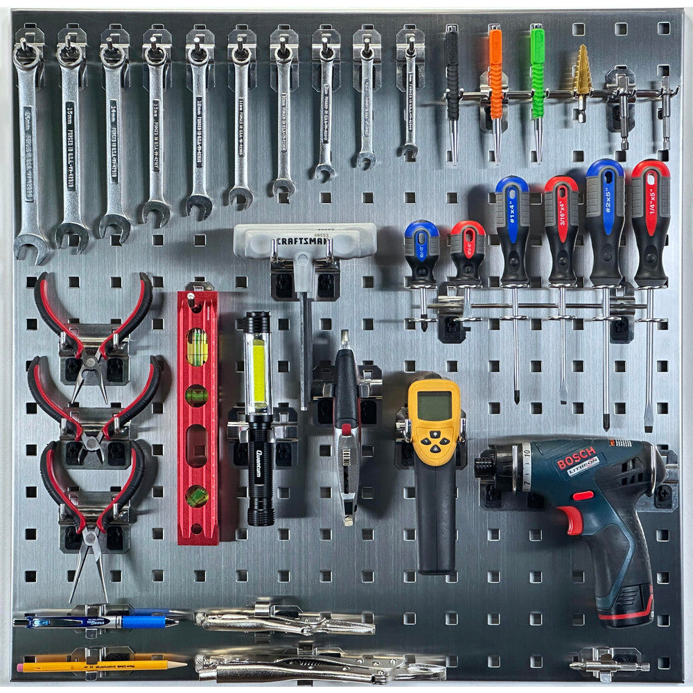 Triton Products LB1-S (2) 24" x 24" x 9/16" Stainless Steel LocBoard Pegboards