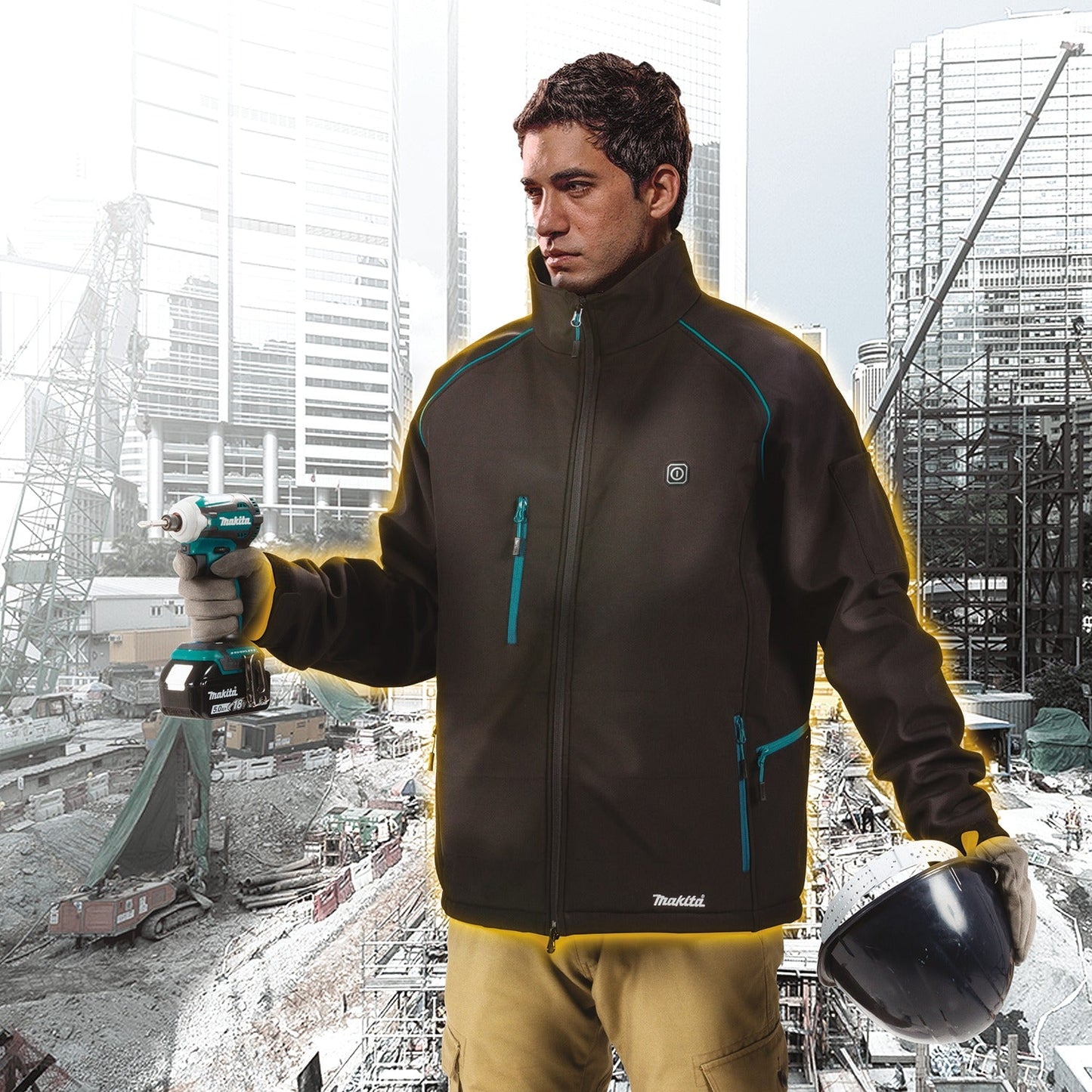 Makita DCJ205Z2XL 18V LXT® Lithium‘Ion Cordless Heated Jacket, Jacket Only (Black, 2XL)