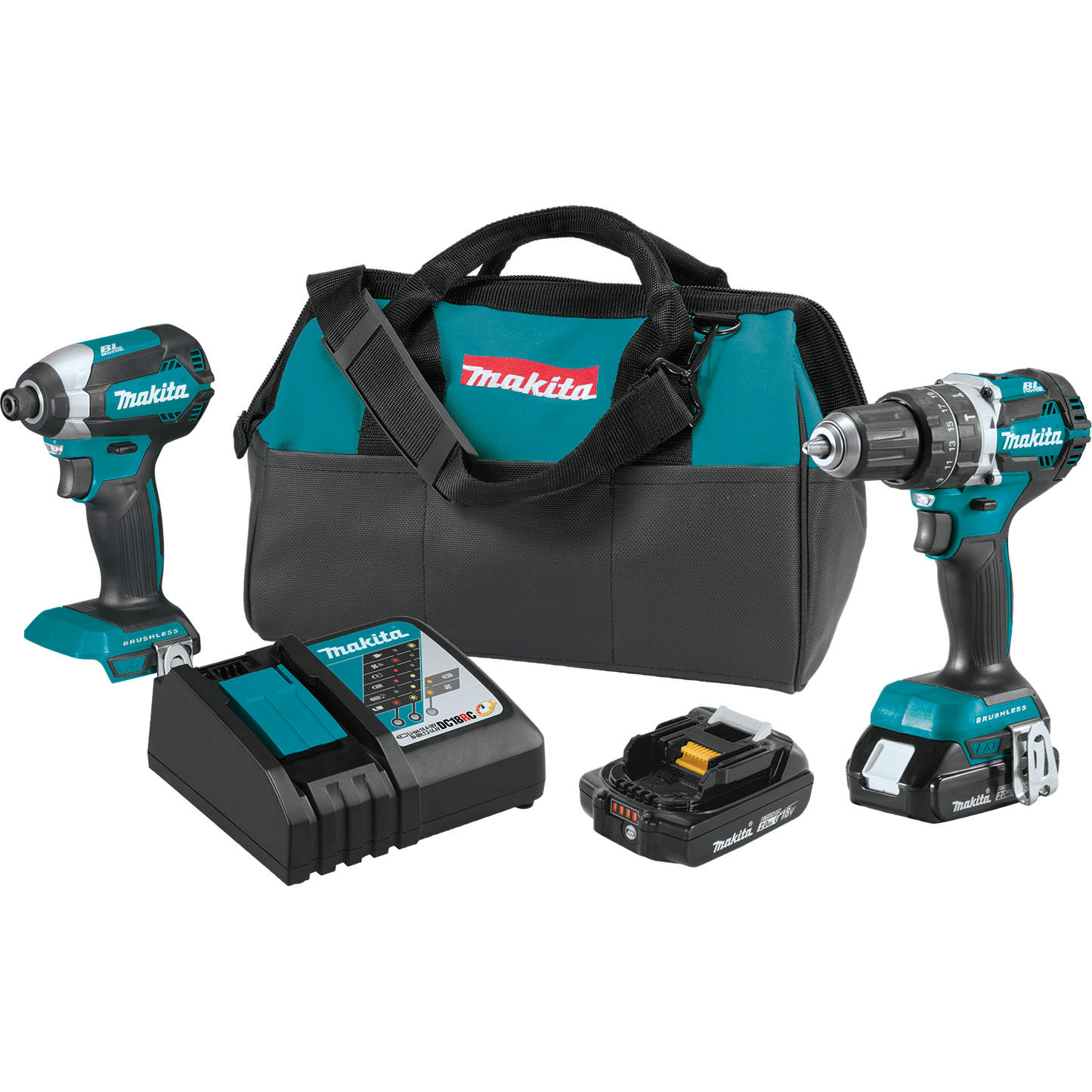 Makita XT269R 18V LXT® Lithium‘Ion Compact Brushless Cordless 2‘Pc. Combo Kit (2.0Ah)