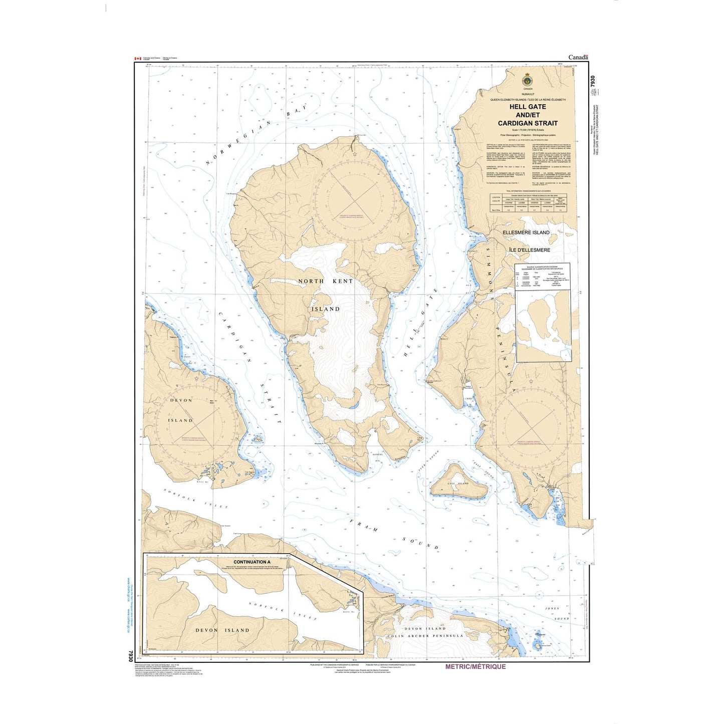 Paradise Clay CAN7930 CHS Chart Hell Gate and Cardigan Strait