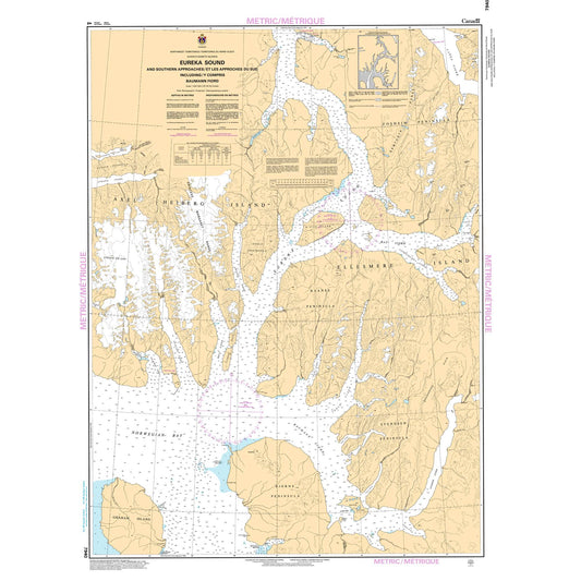 Paradise Clay CAN7940 CHS Chart Eureka South and Southern Approaches/et Les Approches Du Sud Including/y Compris Baumann Fiord
