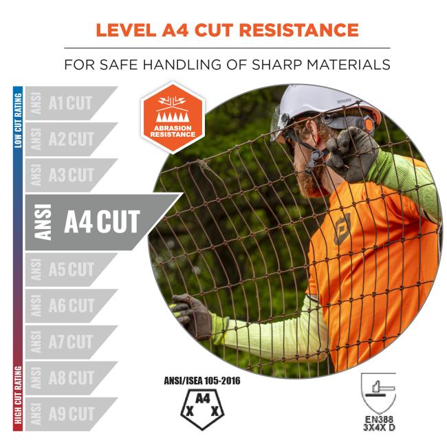 Ergodyne 17947 ProFlex 7941-PR Cut-Resistant Protective Arm Sleeve - ANSI A4, EN388: 3X4XD, Moisture-Wicking