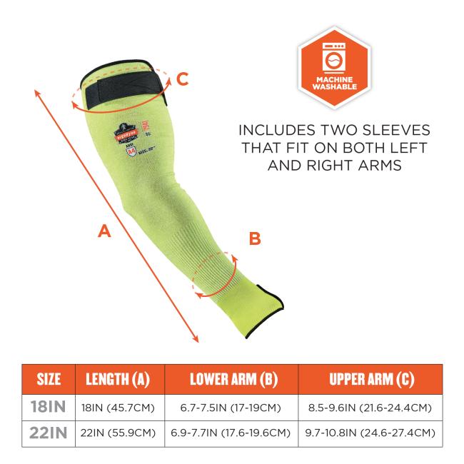 Ergodyne 17947 ProFlex 7941-PR Cut-Resistant Protective Arm Sleeve - ANSI A4, EN388: 3X4XD, Moisture-Wicking