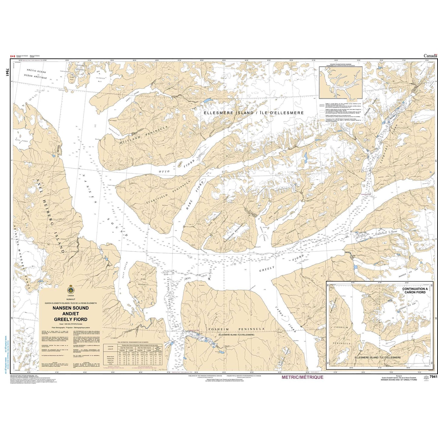 Paradise Clay CAN7941 CHS Chart Nansen Sound and Greely Fiord